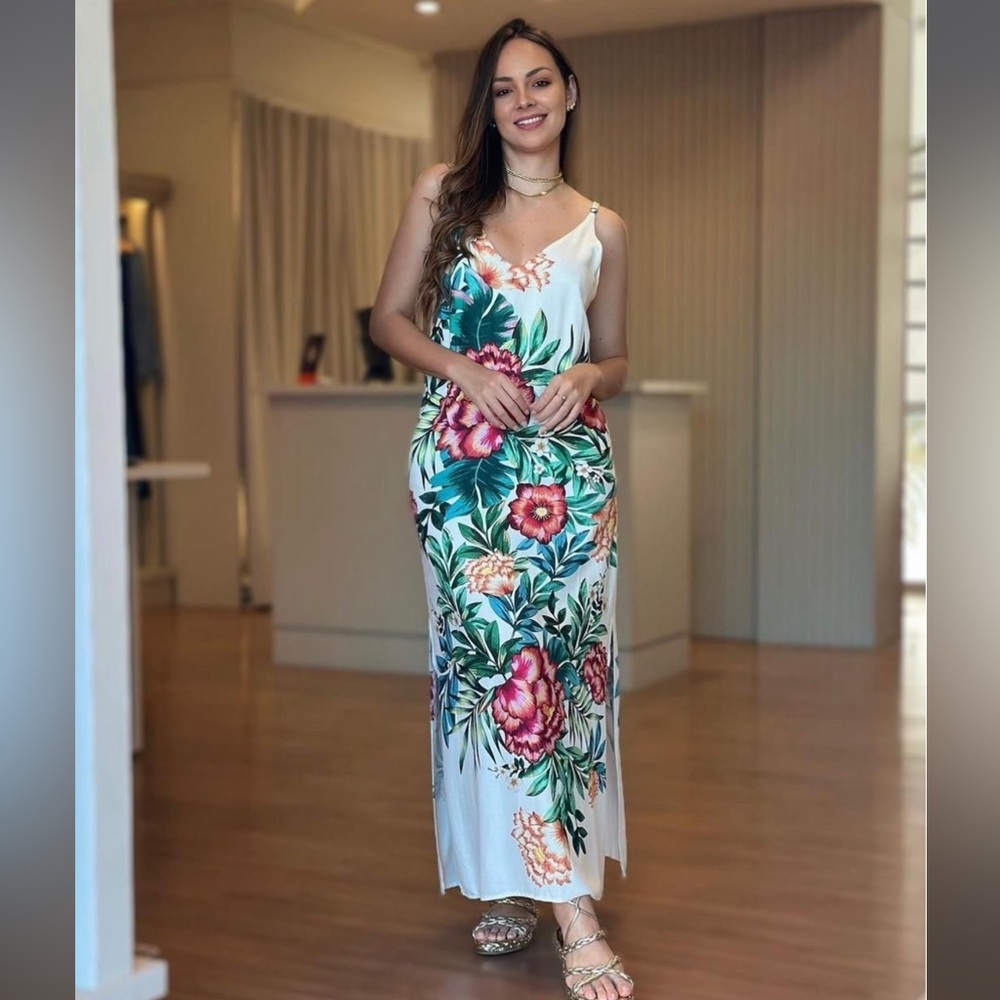 Farm Rio Tropical Floral Midi Dress